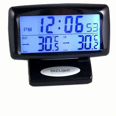 多功能汽车时钟车内外双温度计车用车载数字电子显示表夜光电子钟