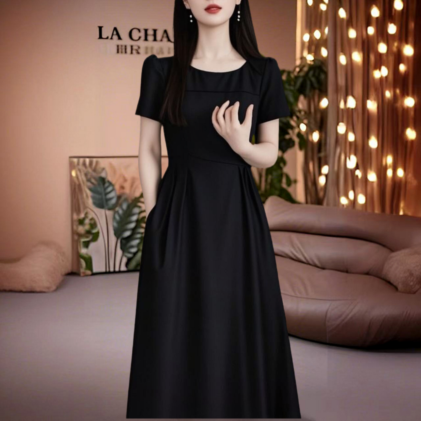 高级感法式赫本冰丝四面弹黑色连衣裙2026夏季短袖气质减龄裙子女,女装/女士精品,连衣裙,淘宝优惠券,粉丝福利购,淘宝优惠卷