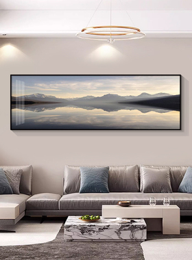 日照金山客厅装饰画单幅壁画风景山水画客厅挂画大气沙发背景墙画
