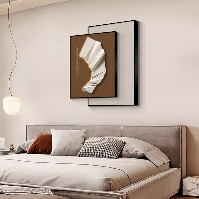 现代简约卧室装饰画 画抽象极简风主卧背景墙挂画 画高档大气床头