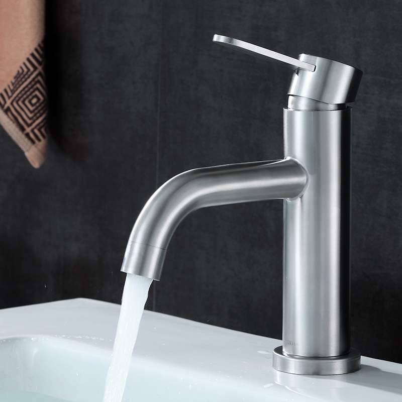 百晋 304不锈钢水龙头冷热水面盆洗脸盆龙头洗手陶瓷台盆单冷旋转