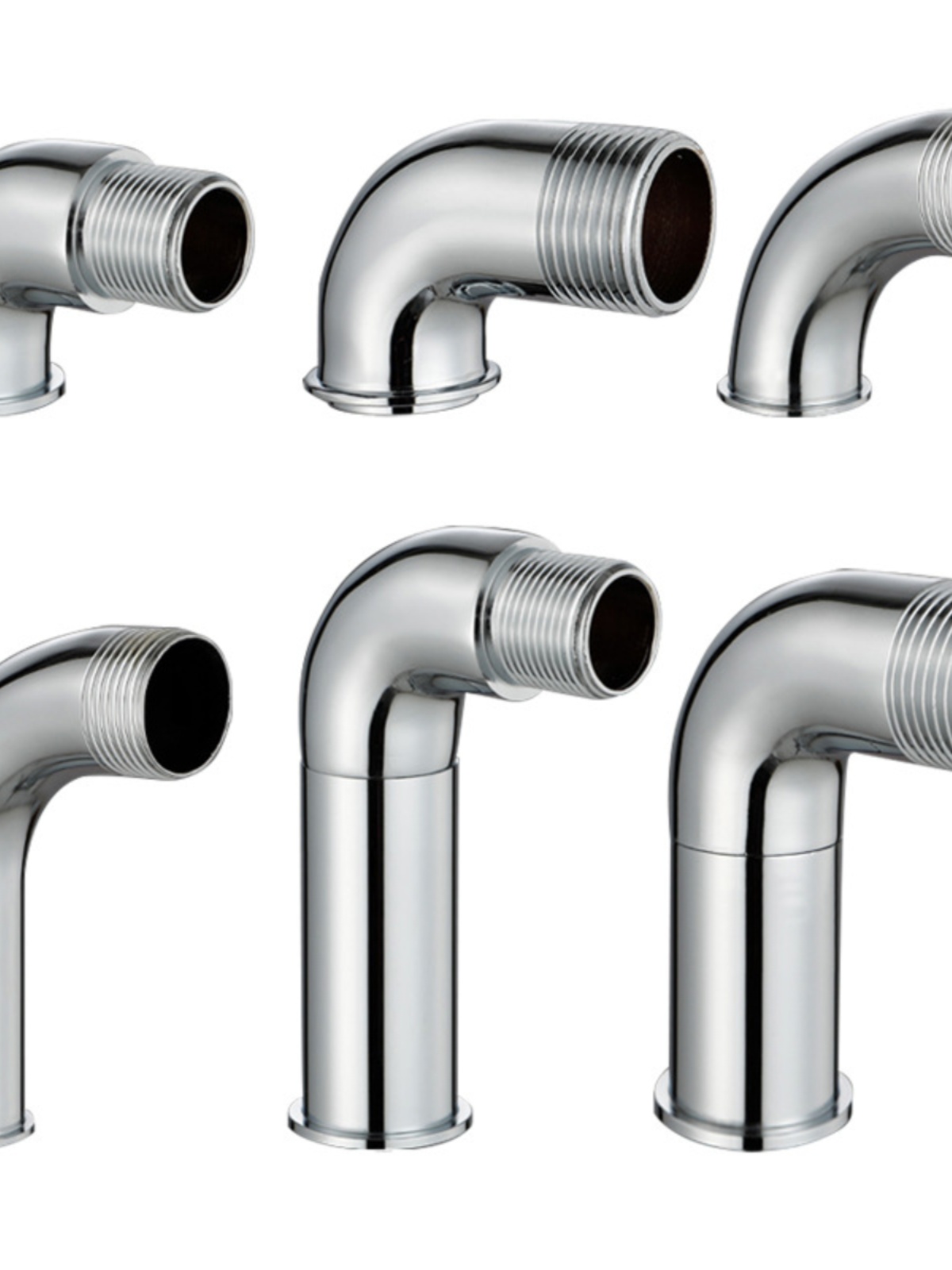 冲洗阀弯头加长加高蹲便器脚踏踩式延时冲水阀弯管特长配件6分1寸