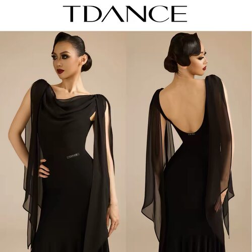 TDANCE摩登练习披肩飘片连体教师