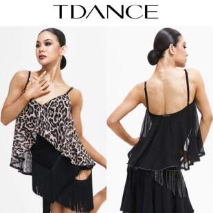 TDANCE女生拉丁练习服【蓬蓬吊带连体上衣】上课日常带胸垫GL-178