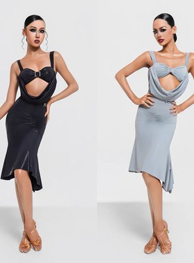 FZS DANCE青少年院校系列F015成人吊带镂空包臀裙拉丁舞套装两色