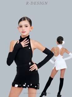 RDESIGN舞服-炽光极简新款拉丁舞服女童舞蹈服日常练功服套装挂脖