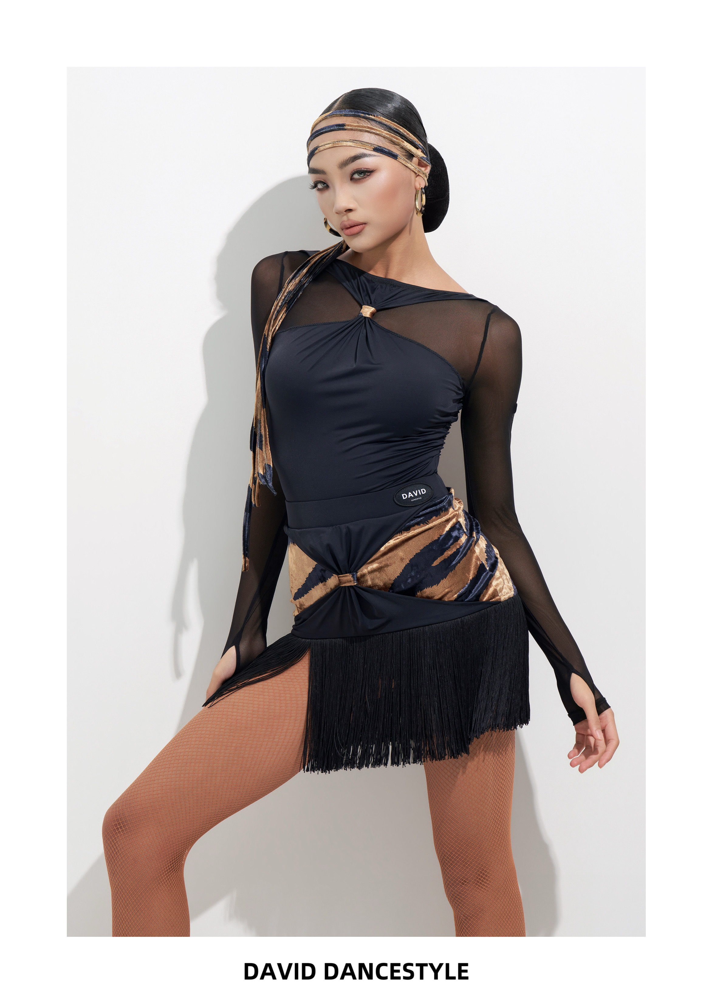DAVID拉丁舞服连体上衣半身裙