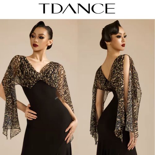 TDANCE摩登练习服前后V领披肩女