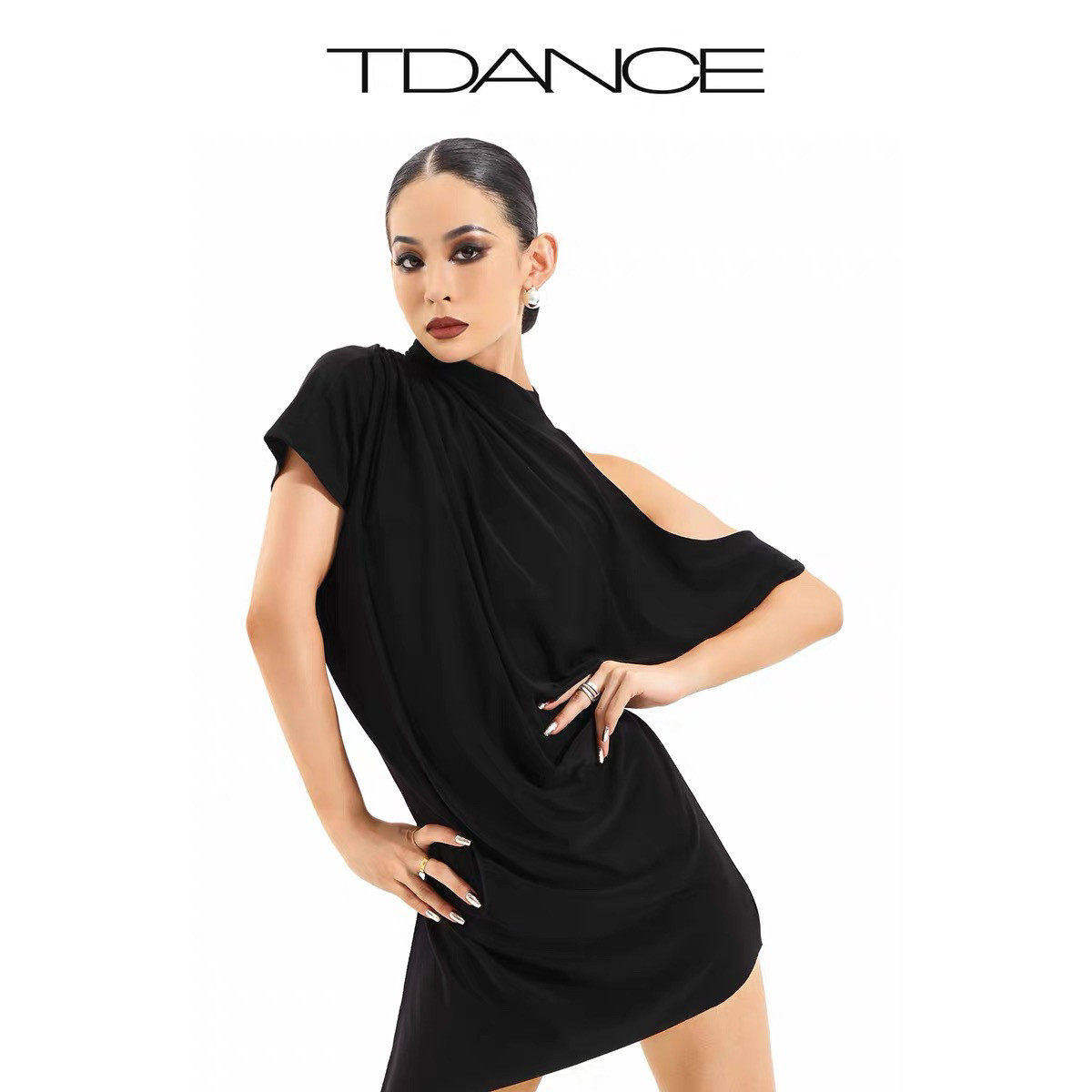 TDANCE国标舞新款【宽松漏肩】连衣裙百搭上课教师穿搭日常GL-33