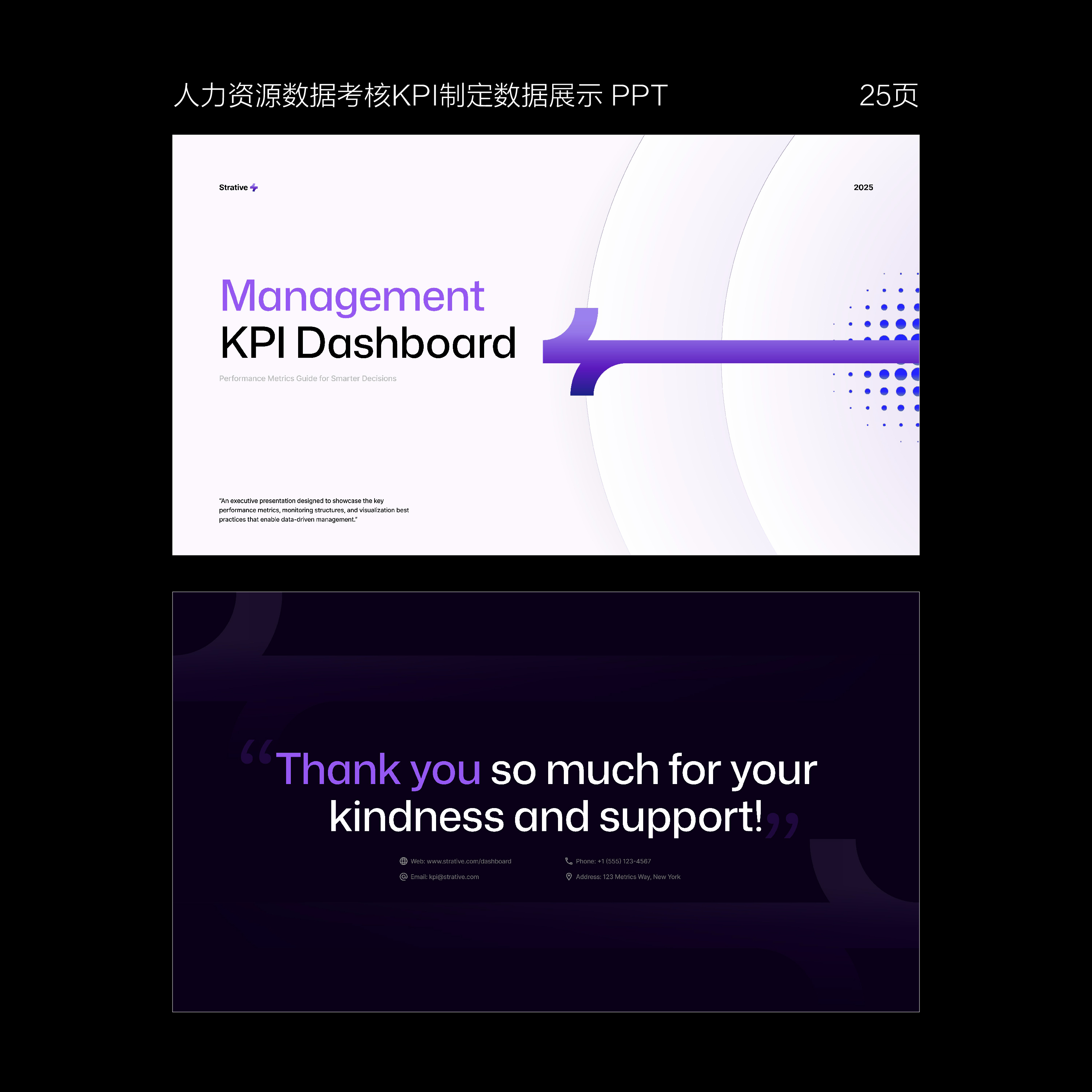 人力资源数据KPI指标展示PPT模板商务简约风格041