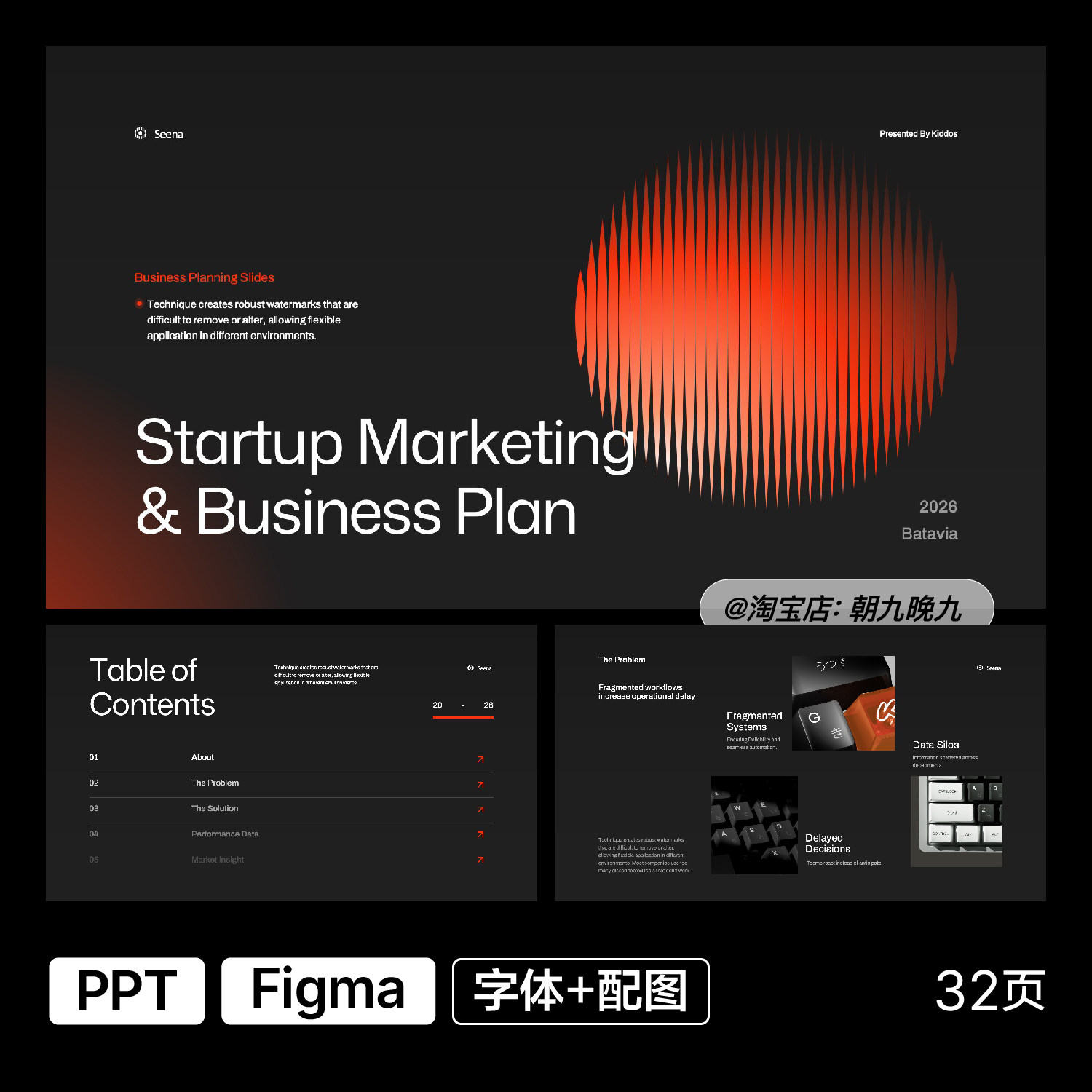 黑白两版营销计划书PPT模板