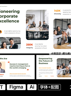 高级小众简约大气企业宣传介绍PPT模板Figma源文件Ai设计文件素材