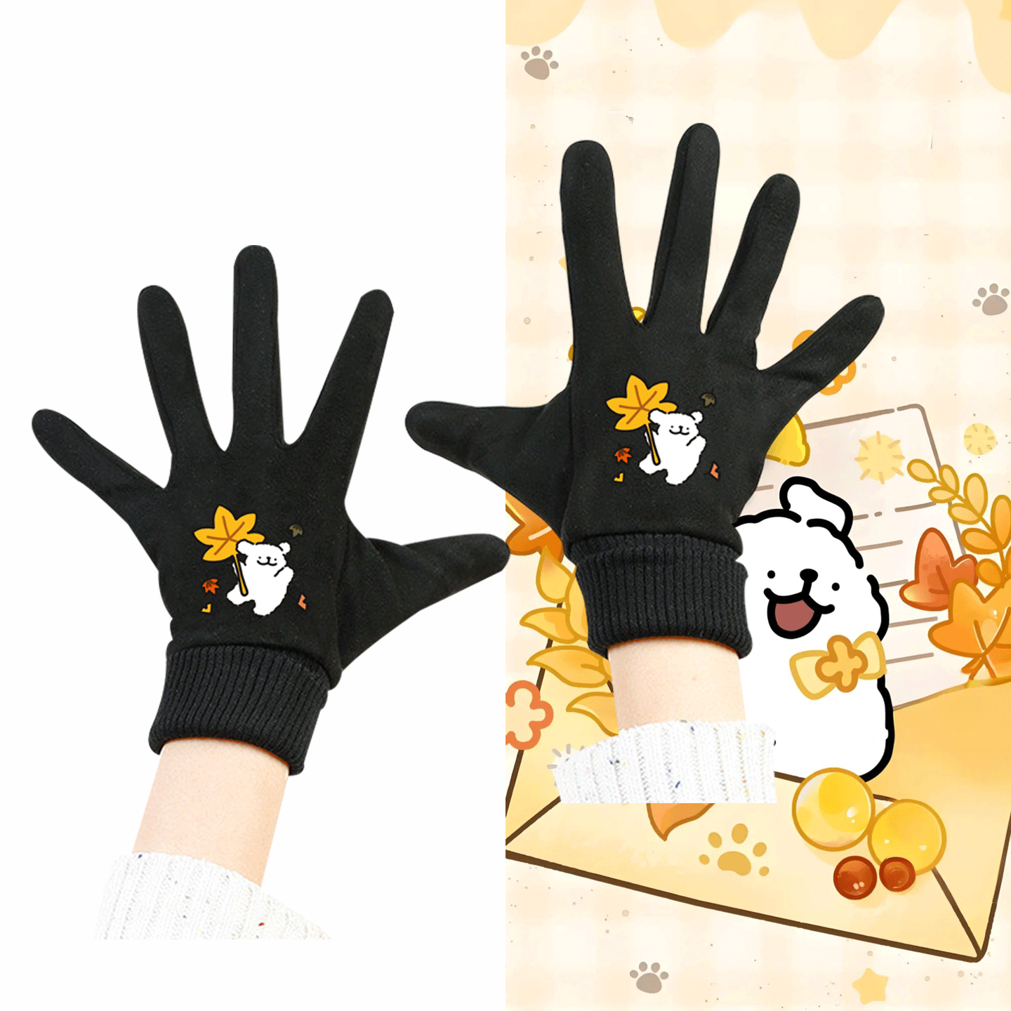 男女可定制保暖分指手套