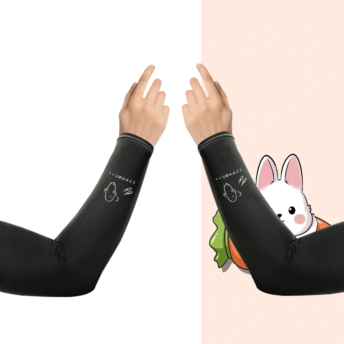 不想当兔子了摆烂兔日系日语宅系休闲卡通男女可定制冰丝手袖冰袖