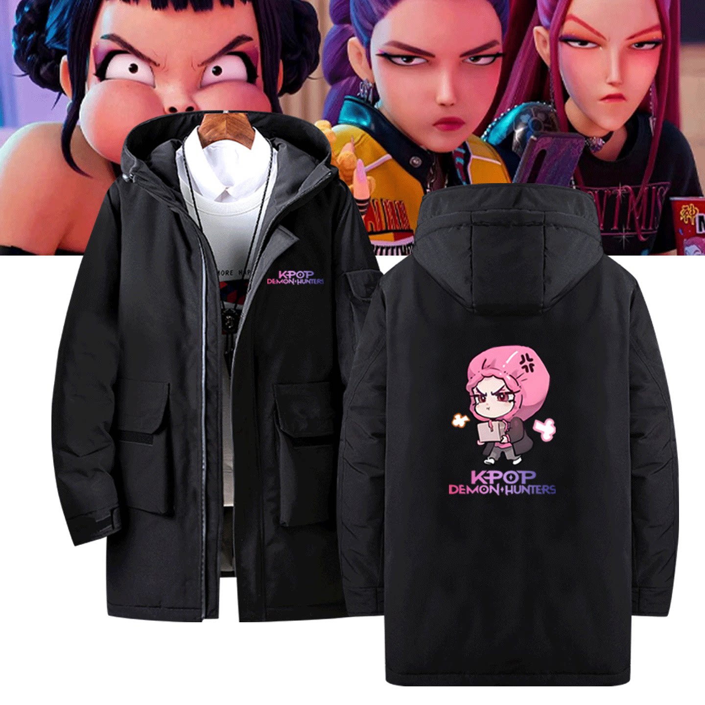 周边春秋男女情侣中长款羽绒服