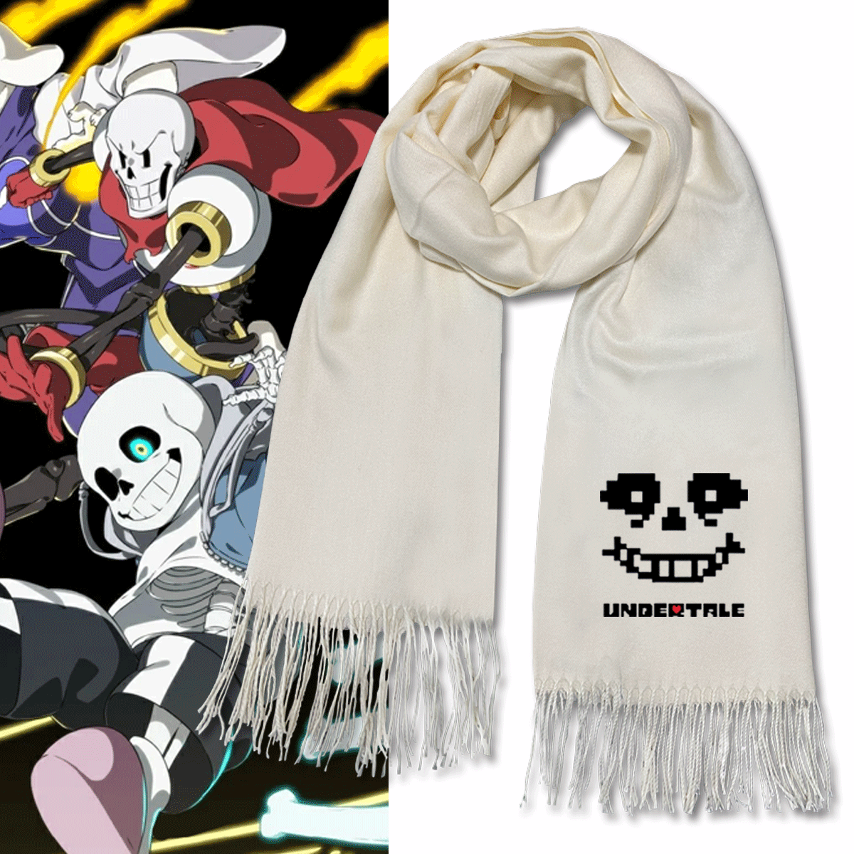 骷髅传说之下游戏Undertale男女情侣春秋可定制披肩围脖保暖围巾