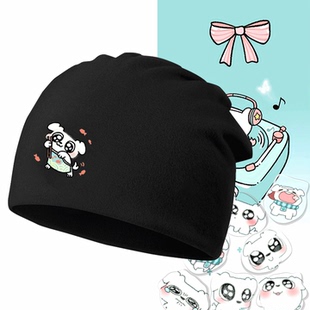 这狗可爱印花小白狗周边卡通男女情侣春秋可定制保暖头巾帽包头帽