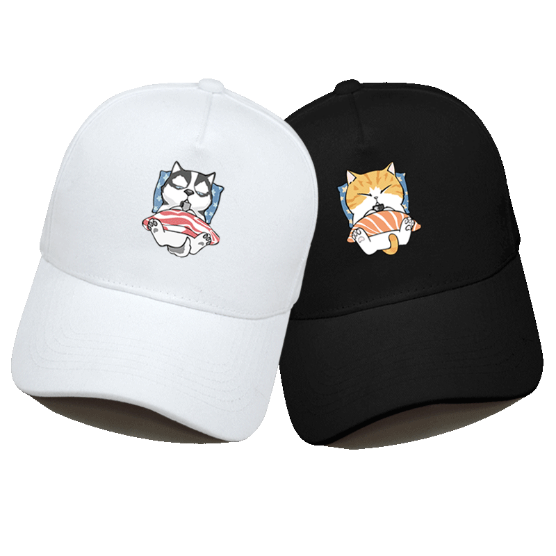 二哈橘猫新款休闲风卡通棒球帽