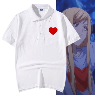 一人之下王震球心形印花动漫二次元cos男女夏可定制短袖T恤POLO衫