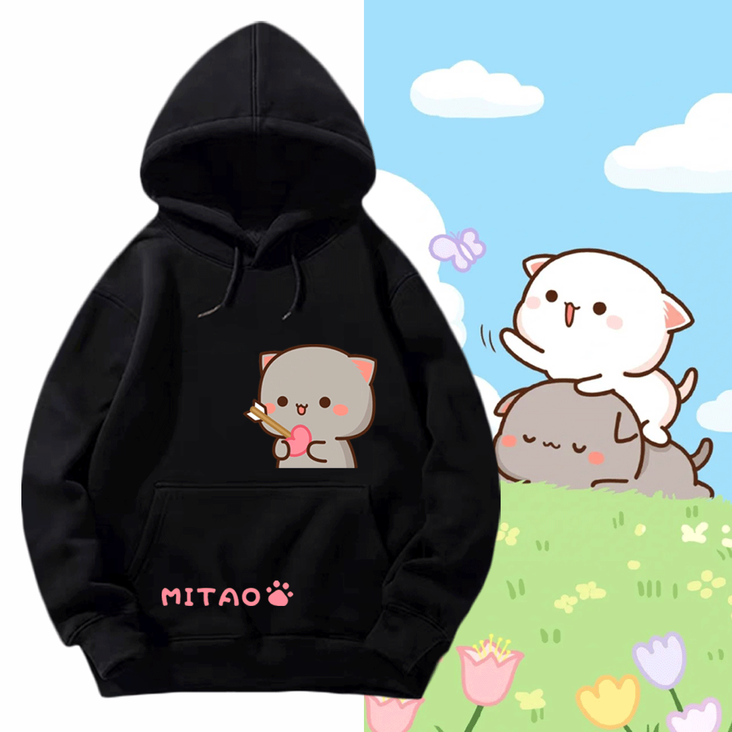 男女情侣可定制连帽衫带帽卫衣