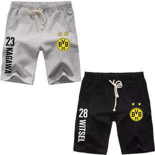 多特蒙德队服足球夏季款卫裤男运动五分裤裤罗伊斯桑乔球服短裤子
