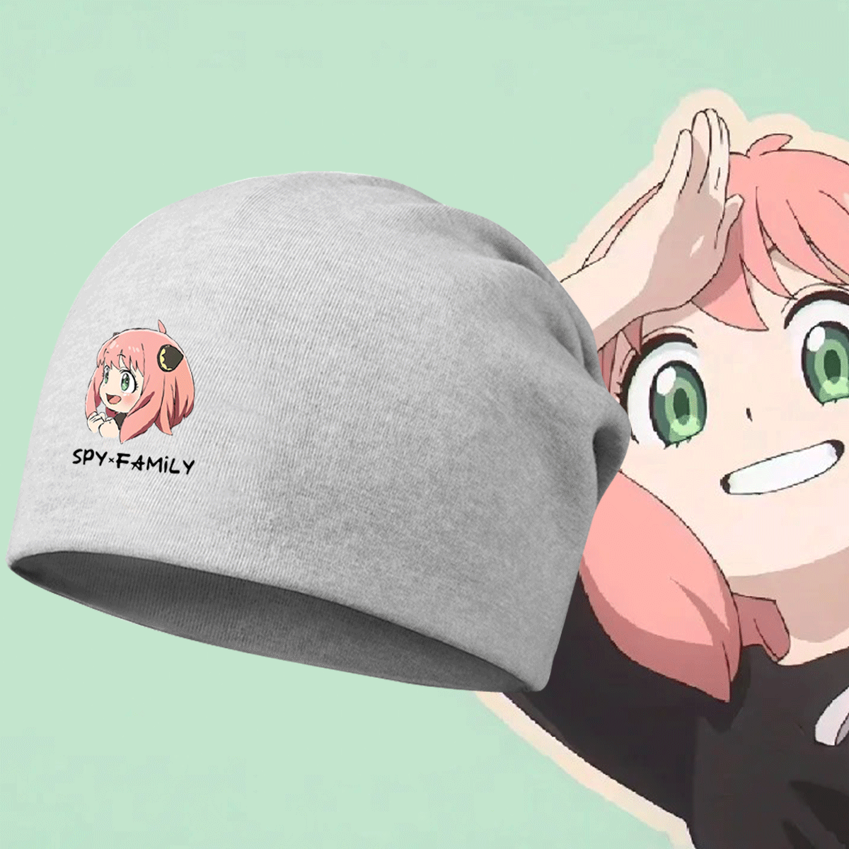 间谍过家家阿尼亚周边2024可爱青少年学生秋冬潮头巾帽堆堆包头帽