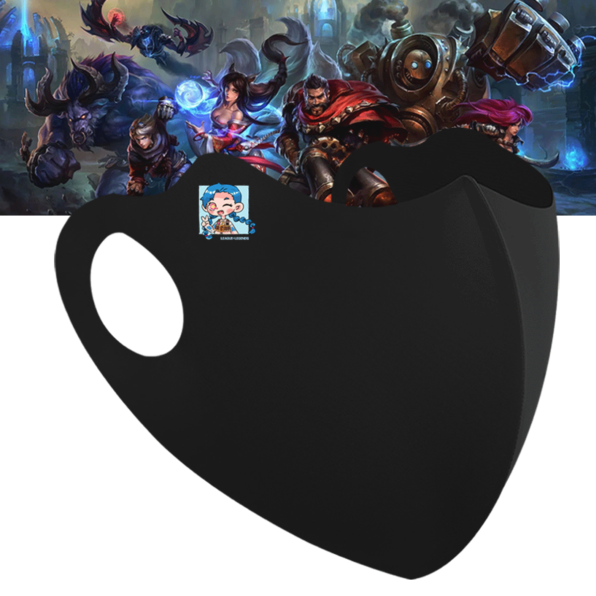 英雄LOL联盟金克斯阿卡丽刀妹周边联名可定制男防紫外线防晒口罩