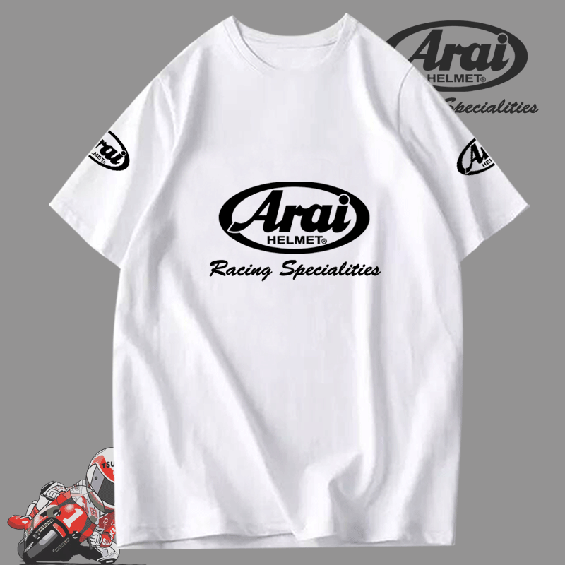 可定制arai头盔机车摩托车shoei卡通agv夏情侣男女纯棉短袖T恤衫