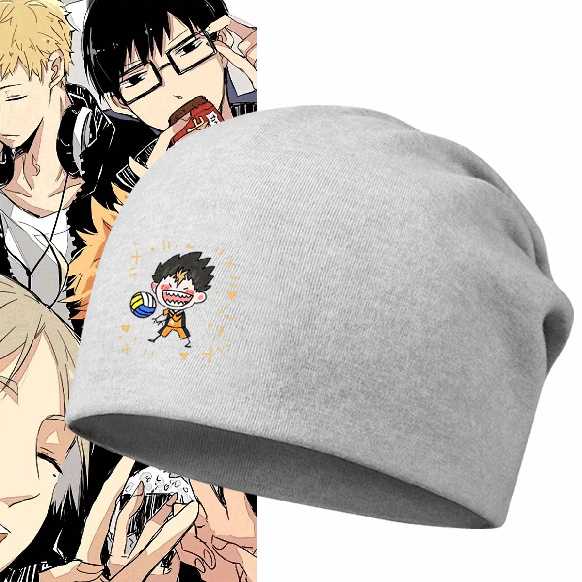 排球少年动漫周边日向西谷夕木兔男女可定制头巾帽夏堆堆帽包头帽