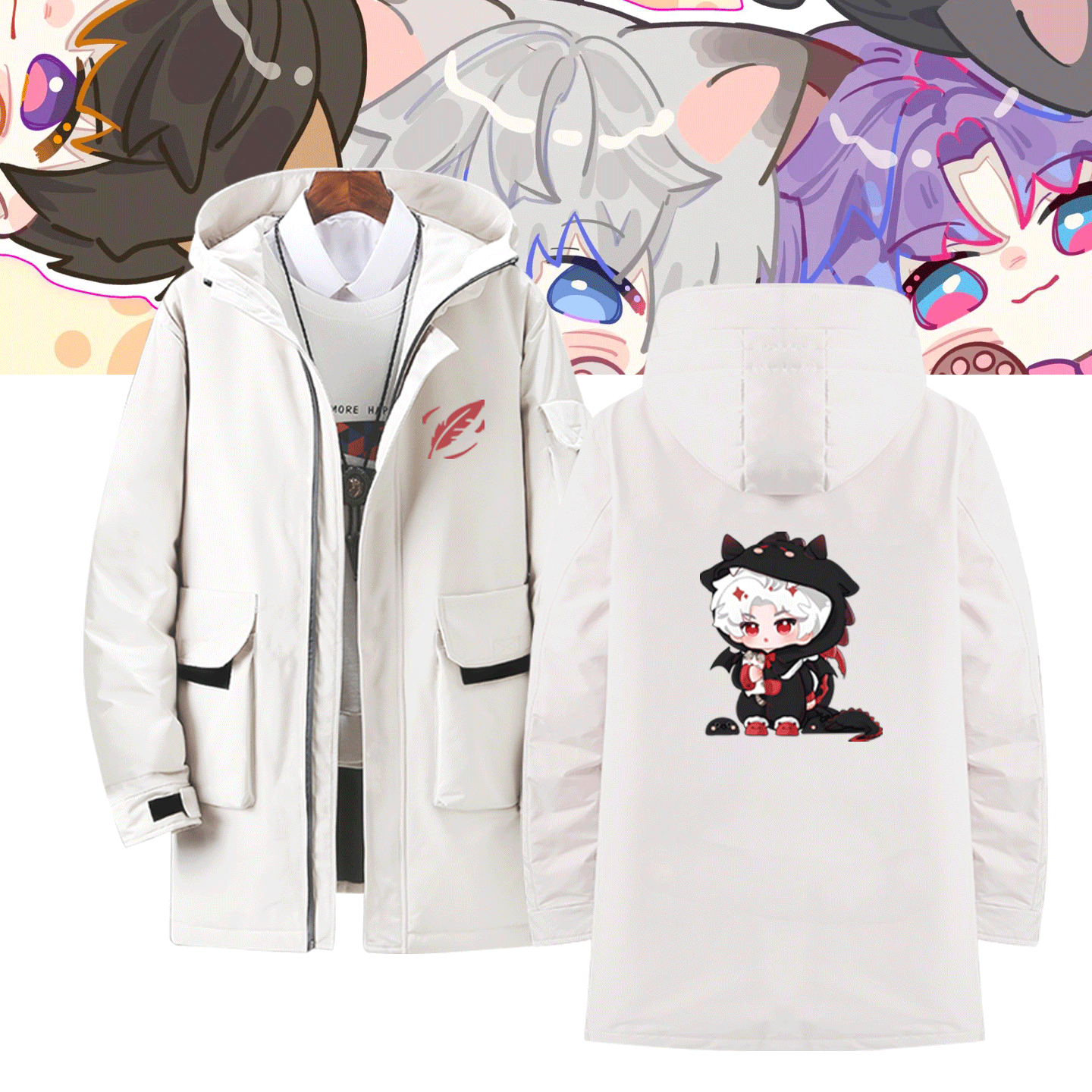 周边春秋男女情侣中长款羽绒服