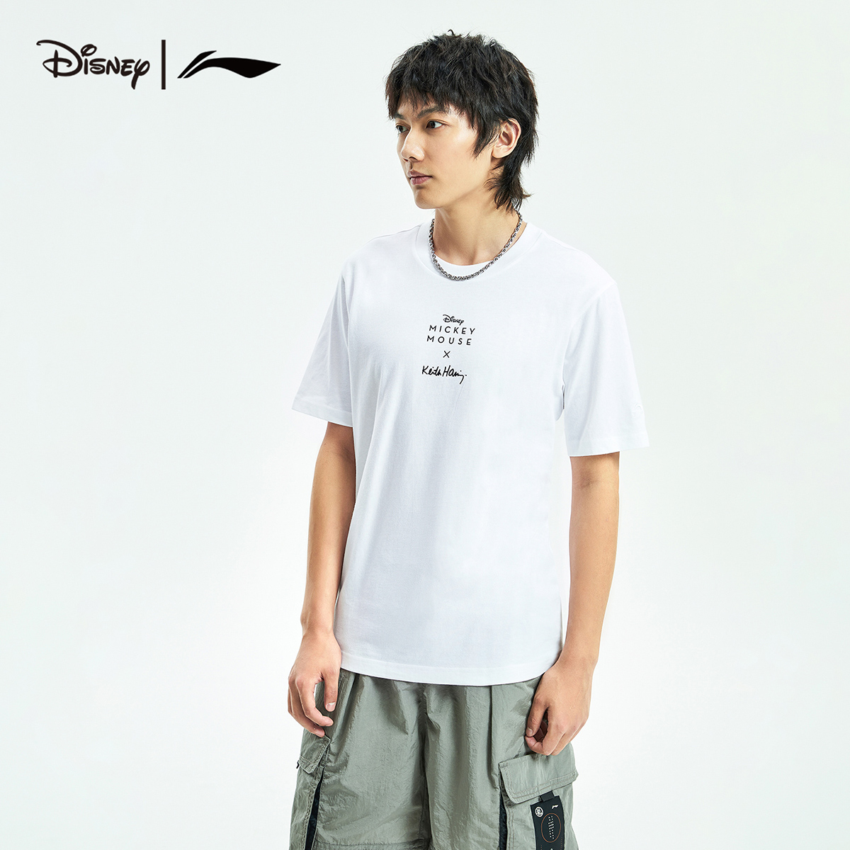 男士短袖李宁印花纯棉T恤