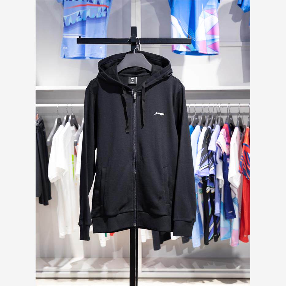 李宁开衫连帽卫衣2024夏季新款校园系列男运动休闲外套 ywdu347-1