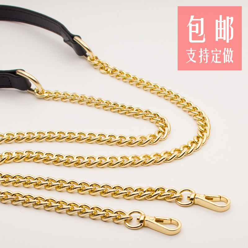 黑色链条斜挎金属女士包带
