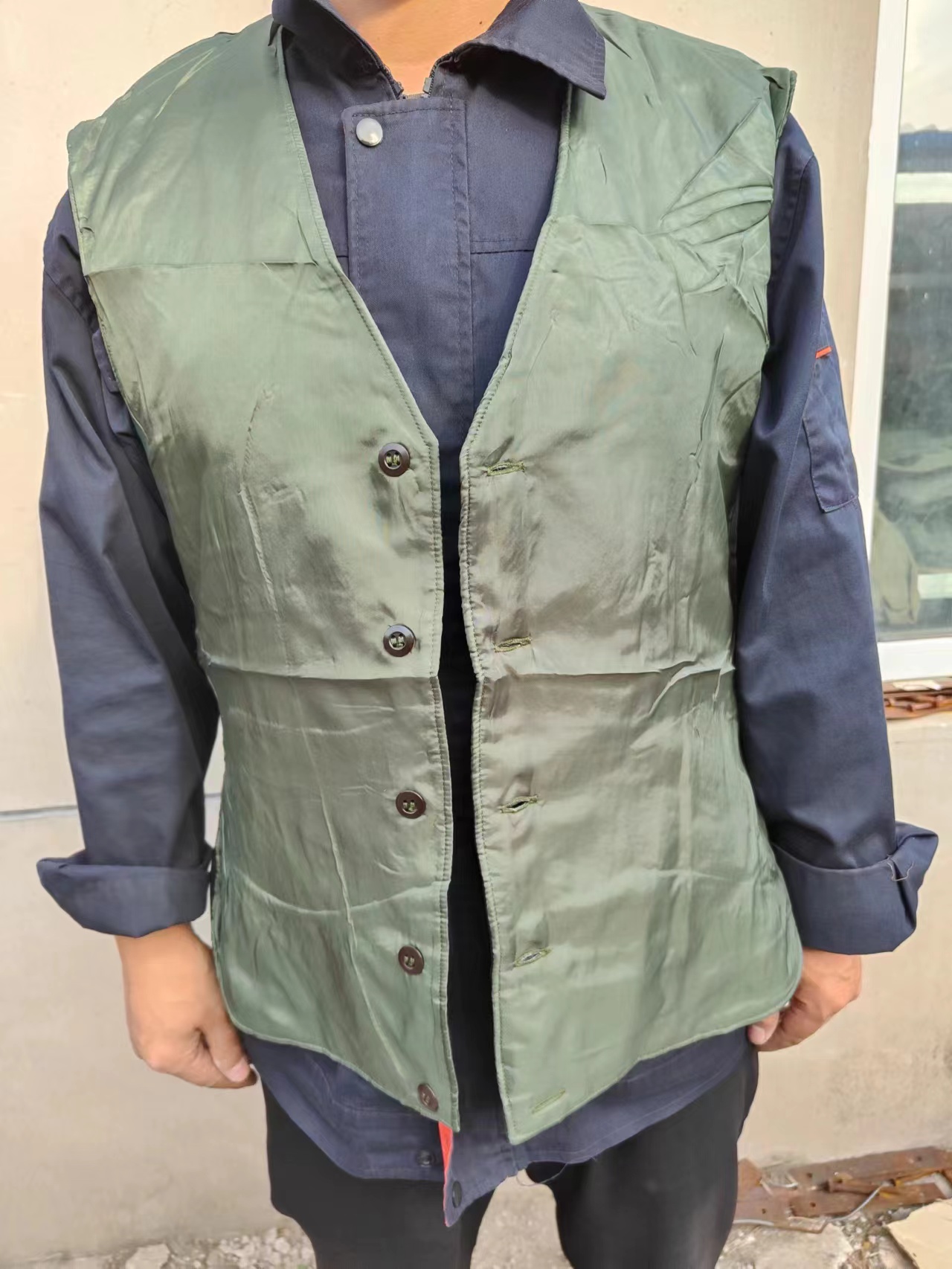 库存老货 棉马甲 棉背心 保暖马甲 军绿棉马甲