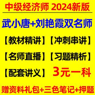 中级经济师网络课程2024年教材网课武小唐刘艳霞环球网校三色笔记