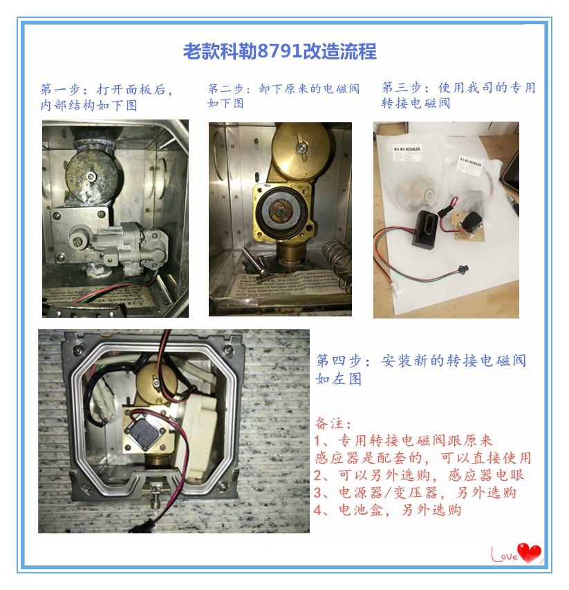 K-8791-CO1-CO3小便感应器电磁阀/探头/电池盒/变压器等配件