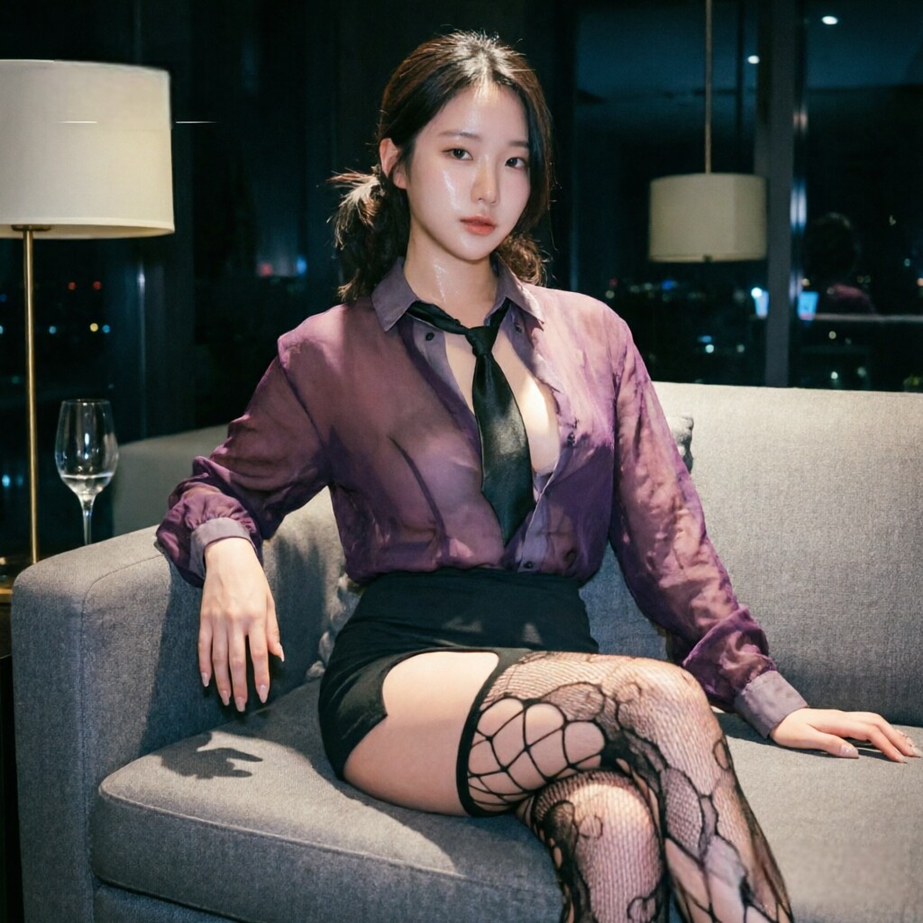 纯欲性感紫色OL秘书制服御姐风透视衬衫包臀短裙夜店酒吧表演服装