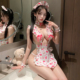 草莓甜心性感女仆风背带肚兜裙甜美花边纯欲女仆角色扮演约会制服