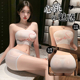 纯欲丝衣心跳印花透视诱惑分体式 弹力网衣制服 性感抹胸包臀裙修身
