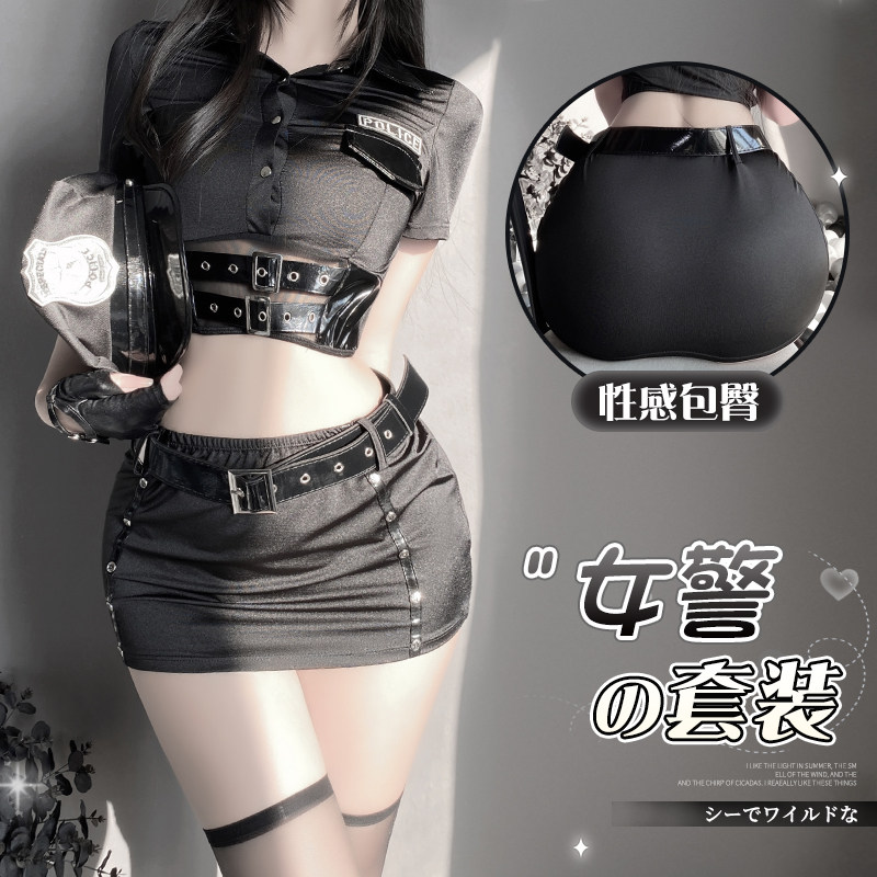 情调内衣女警角色扮演制服套装