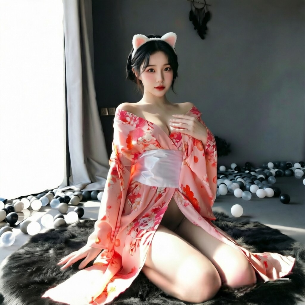 保密私密发货兔女郎日式风樱花和服甜美性感浴衣中长款碎花睡袍私