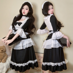 经典日系黑白纯欲女仆咖啡馆复古cos制服套装主播夜店网红连衣裙