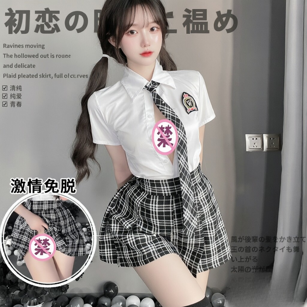 日系学生装性感睡衣女欲秋冬JK校园女制服尤物可爱领清纯日韩短裙