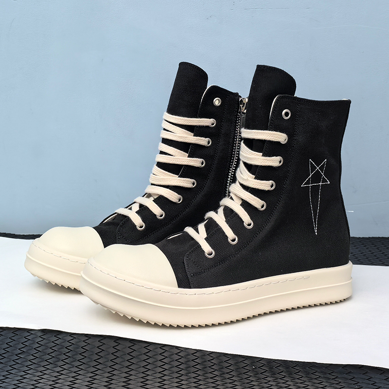 ro厚底高帮帆布韩版休闲短靴鞋子