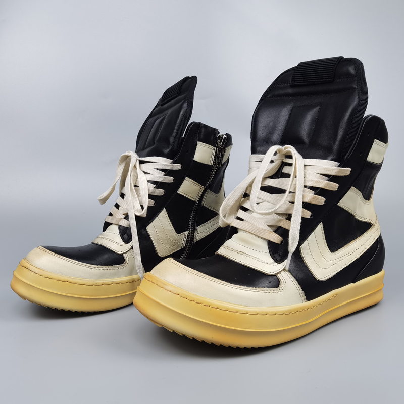 欧美新款拉链时尚复古短靴高帮鞋