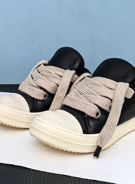 ro新款面包鞋男真皮增高厚底板鞋休闲百搭胖丁鞋女情面包充气鞋潮