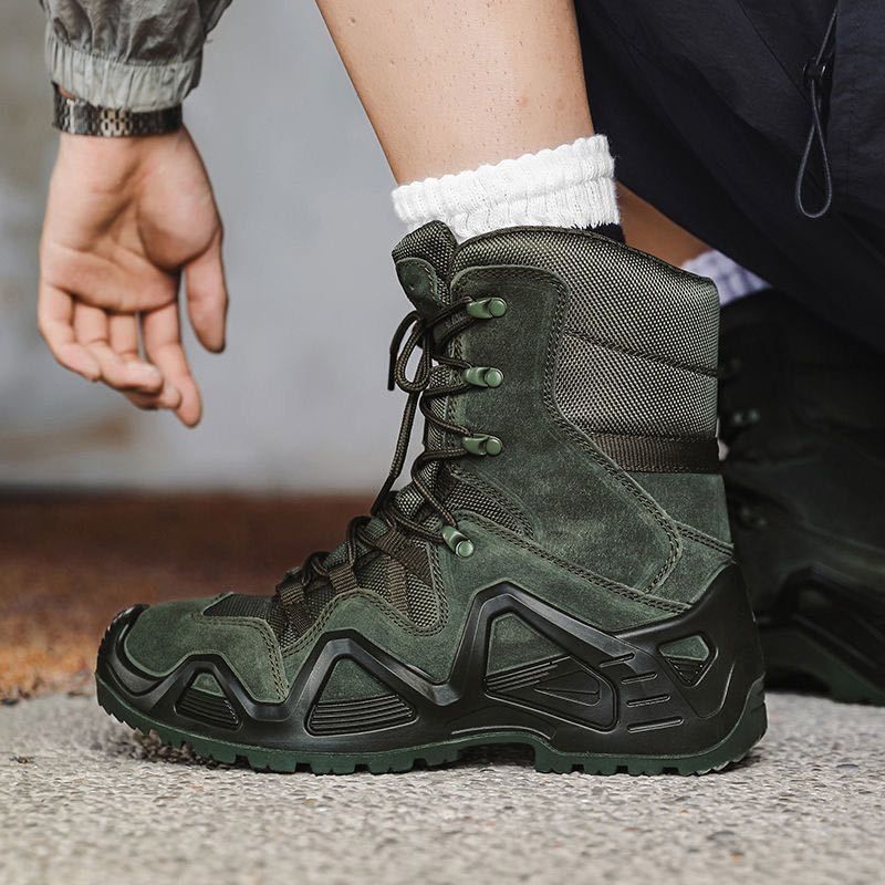 棕色作战靴战术靴男户外军版高帮防水男鞋户外鞋冲锋鞋登山鞋靴子
