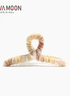 秋冬简约鲨鱼夹彩色毛线抓夹发量多发抓后脑勺大号盘发夹发饰头饰