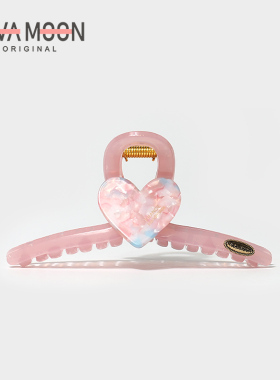 纯色气质醋酸爱心抓夹女2024新款高级感简约加厚后脑勺发抓鲨鱼夹