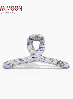 复古田园风碎花绕布抓夹法式优雅后脑勺百搭丸子头鲨鱼夹盘发发饰